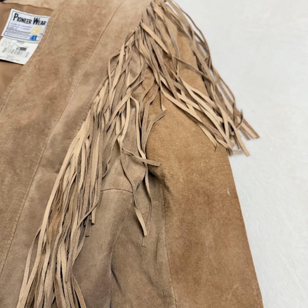 ヴィンテージ スエードレザー フリンジジャケット ウエスタン ショート丈