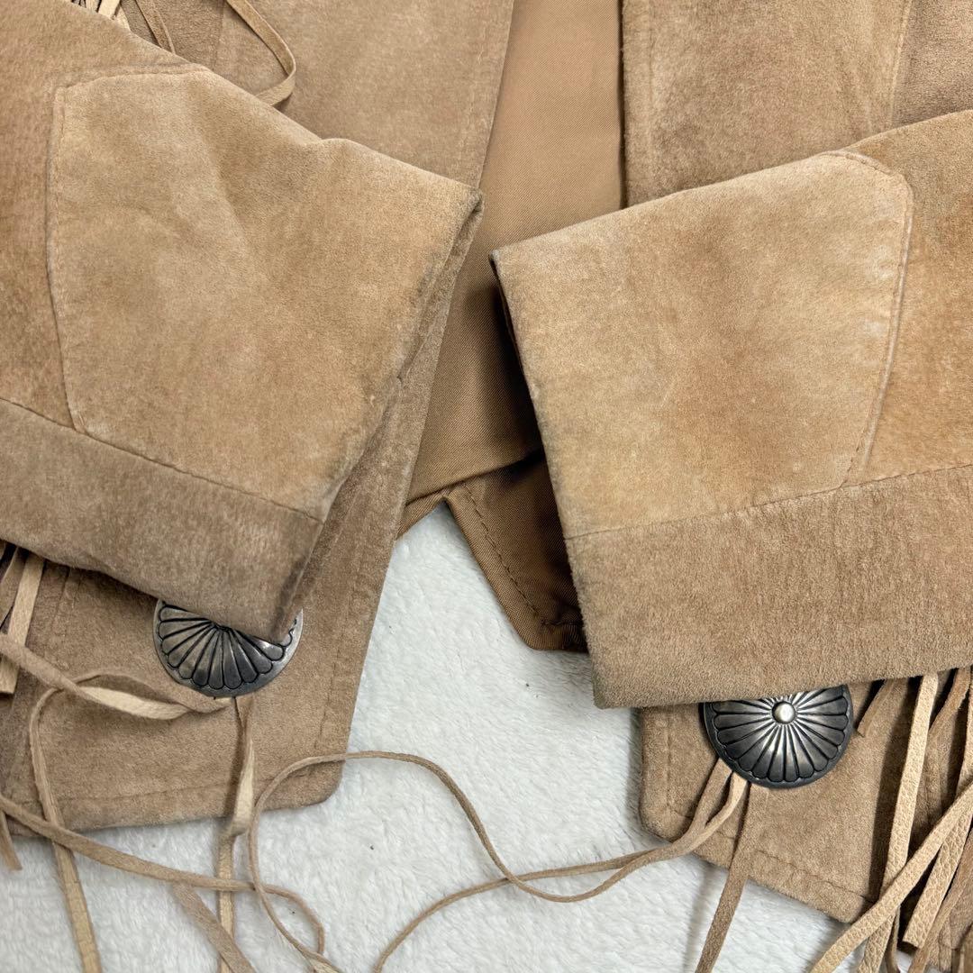 ヴィンテージ スエードレザー フリンジジャケット ウエスタン ショート丈