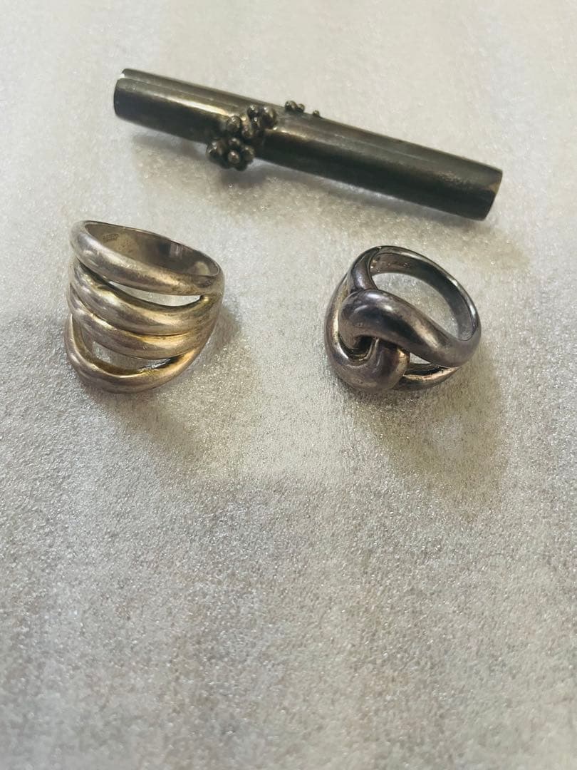 シルバーリング　ツイストリング & ストライプリング シルバー製品3点35.5g