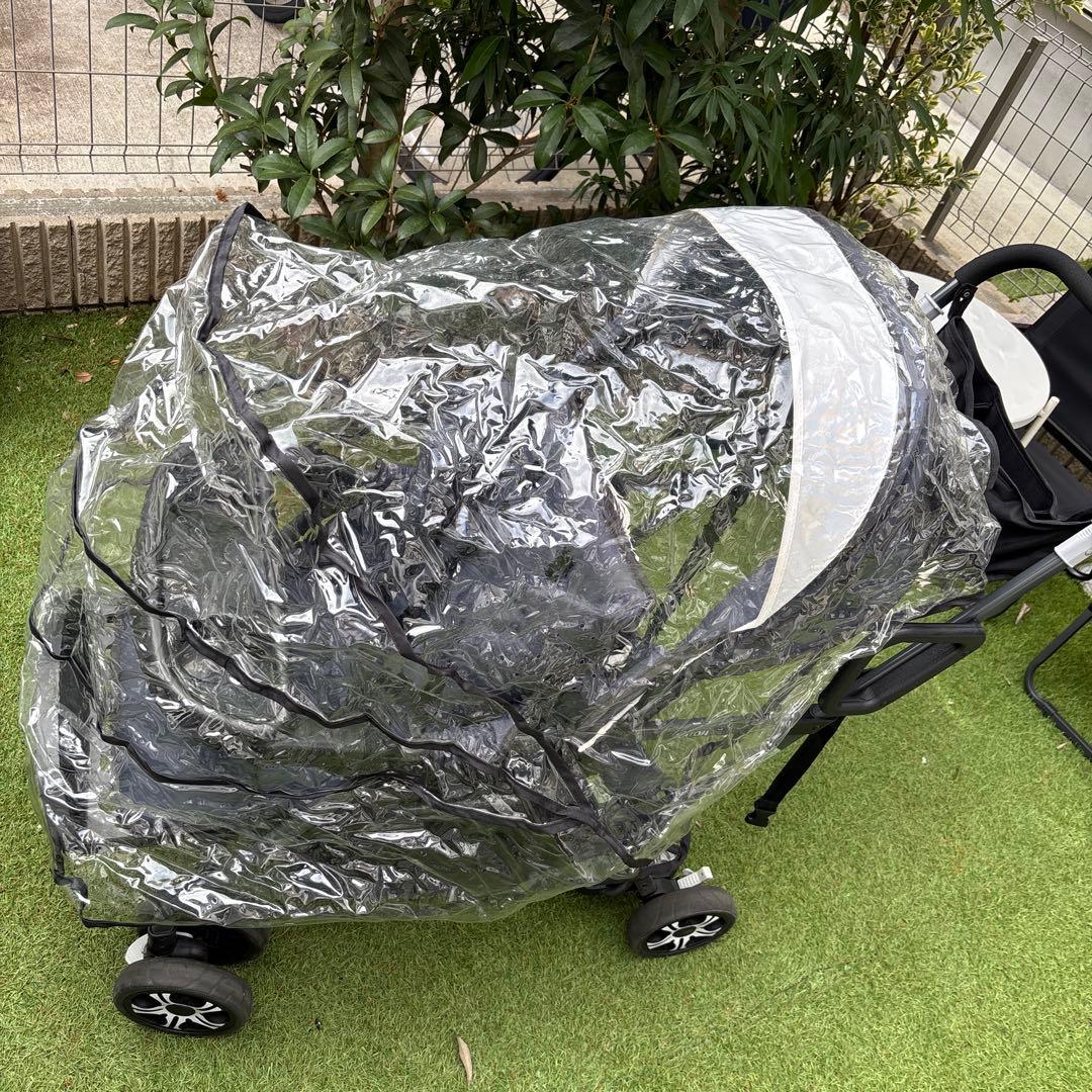 カトージ　二人乗り　ベビーカー　二人でゴー　レインカバー付き