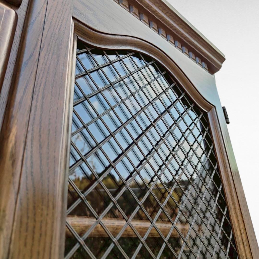 コスガ チェスト オーク材　ガラス扉　収納 クラシックブラウン ヨーロピアン