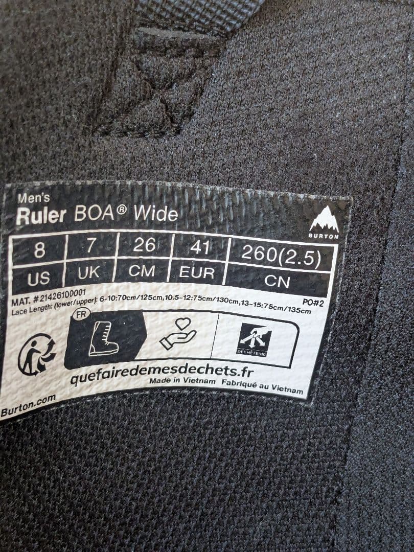 スノーボード BURTON 25/26 RULER BOA Wide 26cm