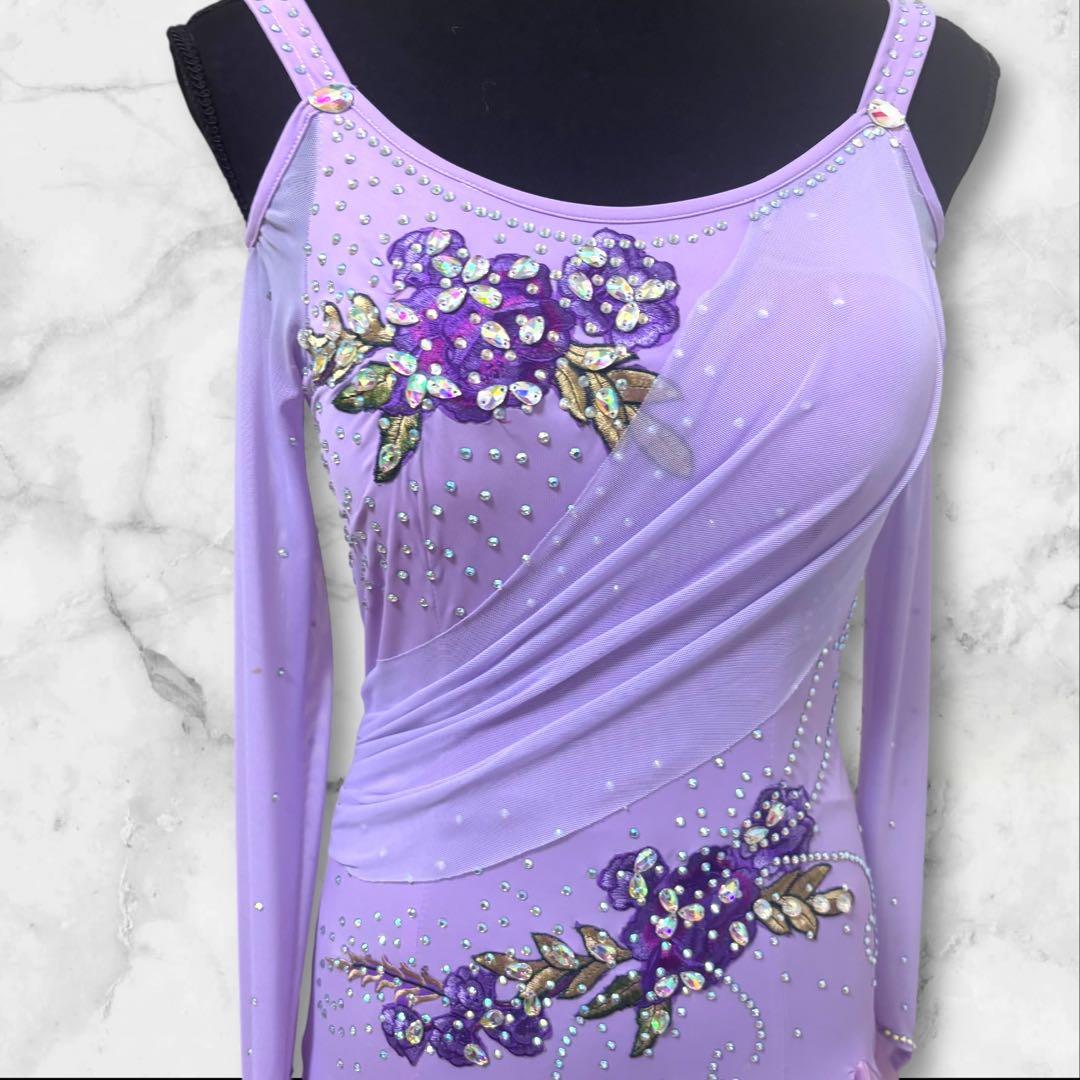 新品未使用品【タグ付き】社交　ダンスドレス キラキラ　スカート部分3枚仕立て