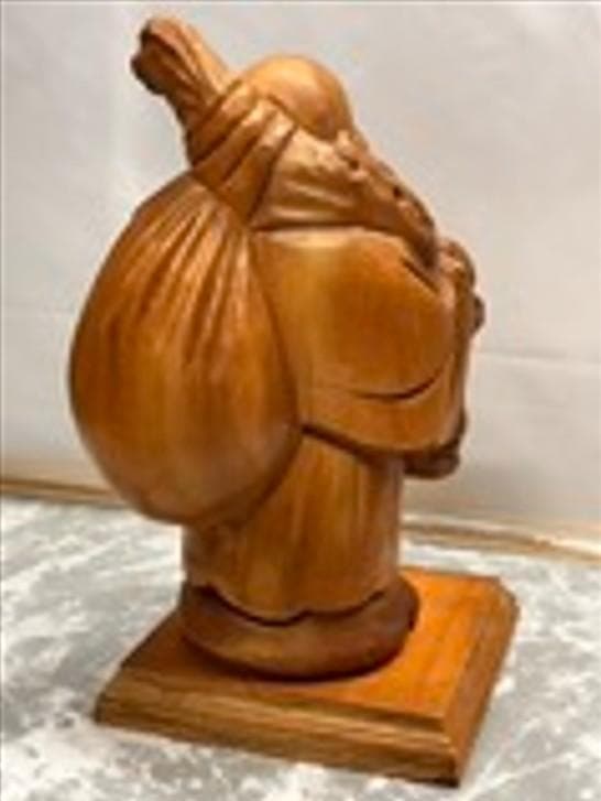 木製の置物　縁起物　台付き