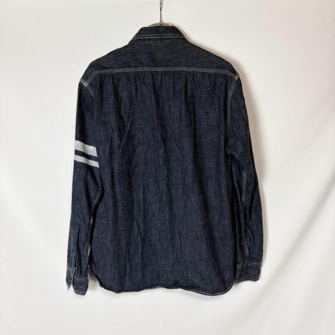 桃太郎ジーンズ SJ191 出陣 袖ライン ジェイルポケット デニムシャツ 42