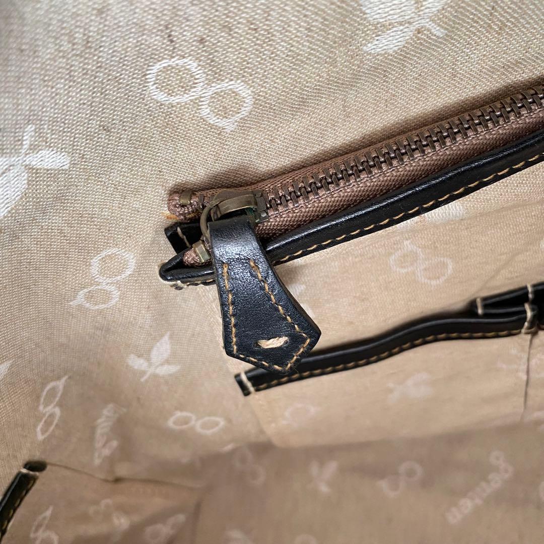 genten ゲンテン【美品】シボ革 シュリンクレザー トートバッグ 工具ロゴ