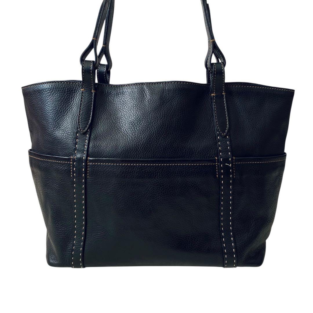 genten ゲンテン【美品】シボ革 シュリンクレザー トートバッグ 工具ロゴ