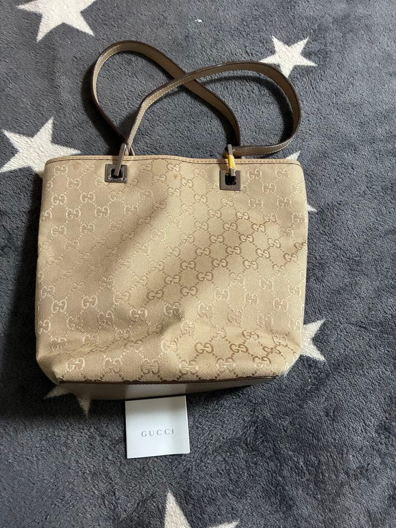 GUCCI ベージュ トートバッグ GGパターン
