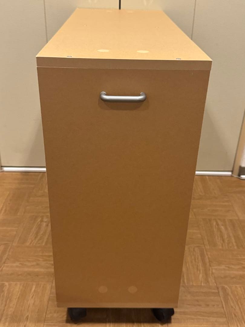 無印良品 パルプボードボックス・キャスター付/ページュ（タテヨコ仕様）取説付