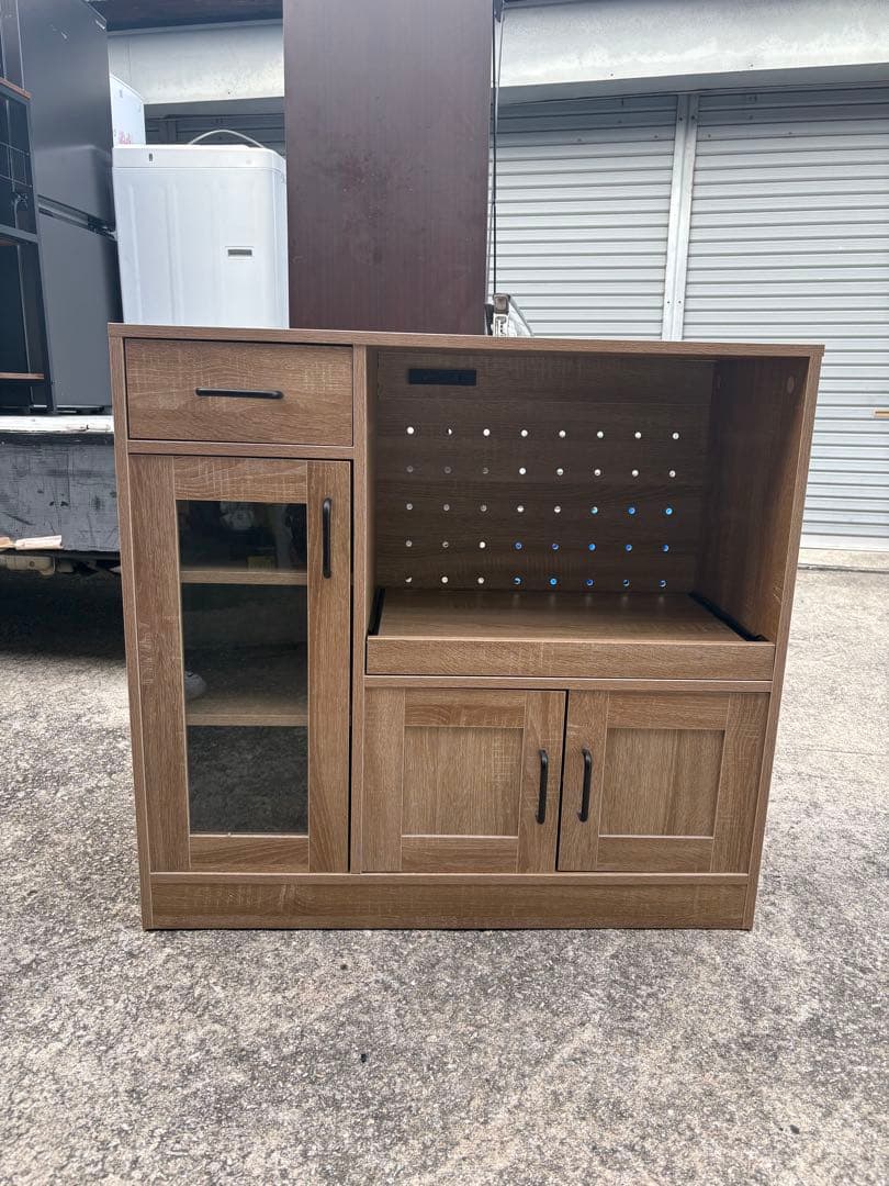 ブラウン木製キッチンカウンター