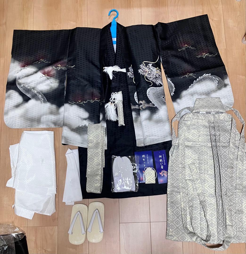 【12点フルセット】 七五三 着物 男の子 5歳 羽織袴セット