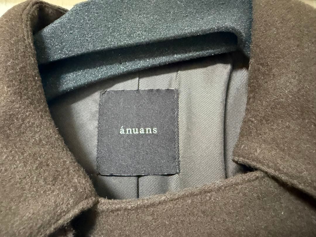 anuans アニュアンス ウールロングトレンチコート BROWN ブラウン
