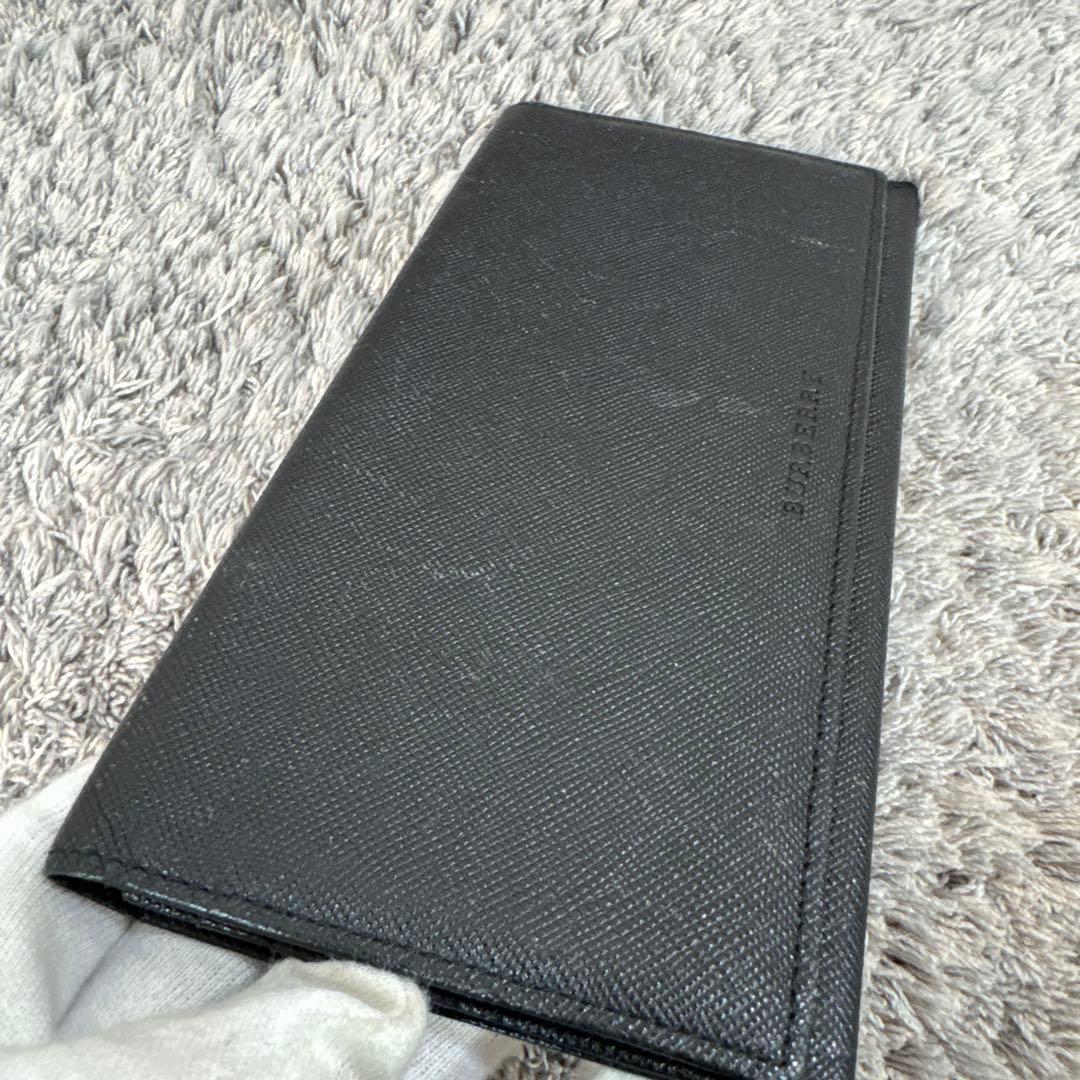 BURBERRY バーバリー 長財布 レザー ブラック 内ノバチェック
