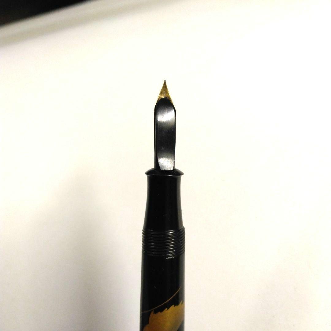 【稀少・貴重】戦前　漆塗　蒔絵万年筆　14K　インク止め　大正　昭和初期　古道具