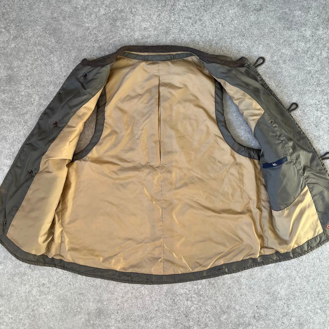 45R　キルティングベスト　ナイロン　オリーブ　グリーン　ブラウン　日本製　希少