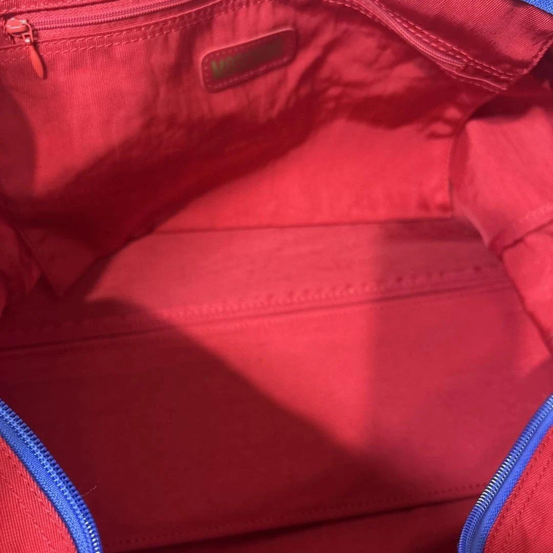 Moschino ボストンバッグ 赤 ハート 平和ピースマークモスキーノ