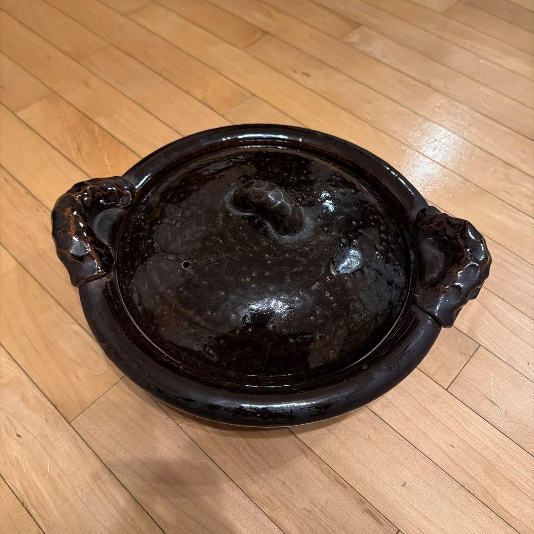 土鍋　丸鍋　黒鍋　伊賀焼