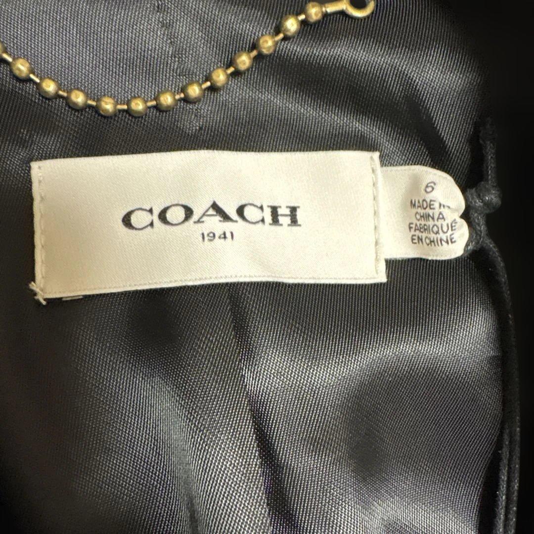 COACH ブラックレザーダブルライダースジャケット