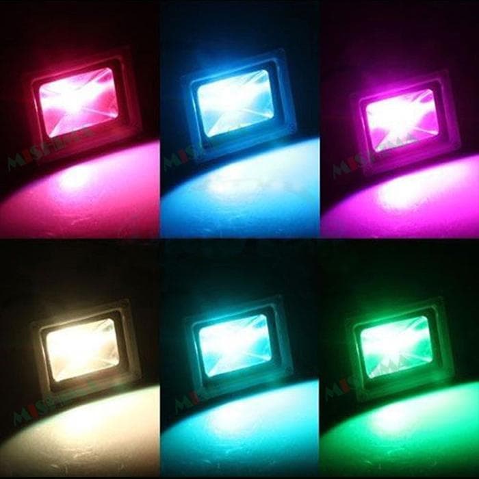 3台-10W LED投光器RGB リモコン付き 調光調節 広角イルミネーション