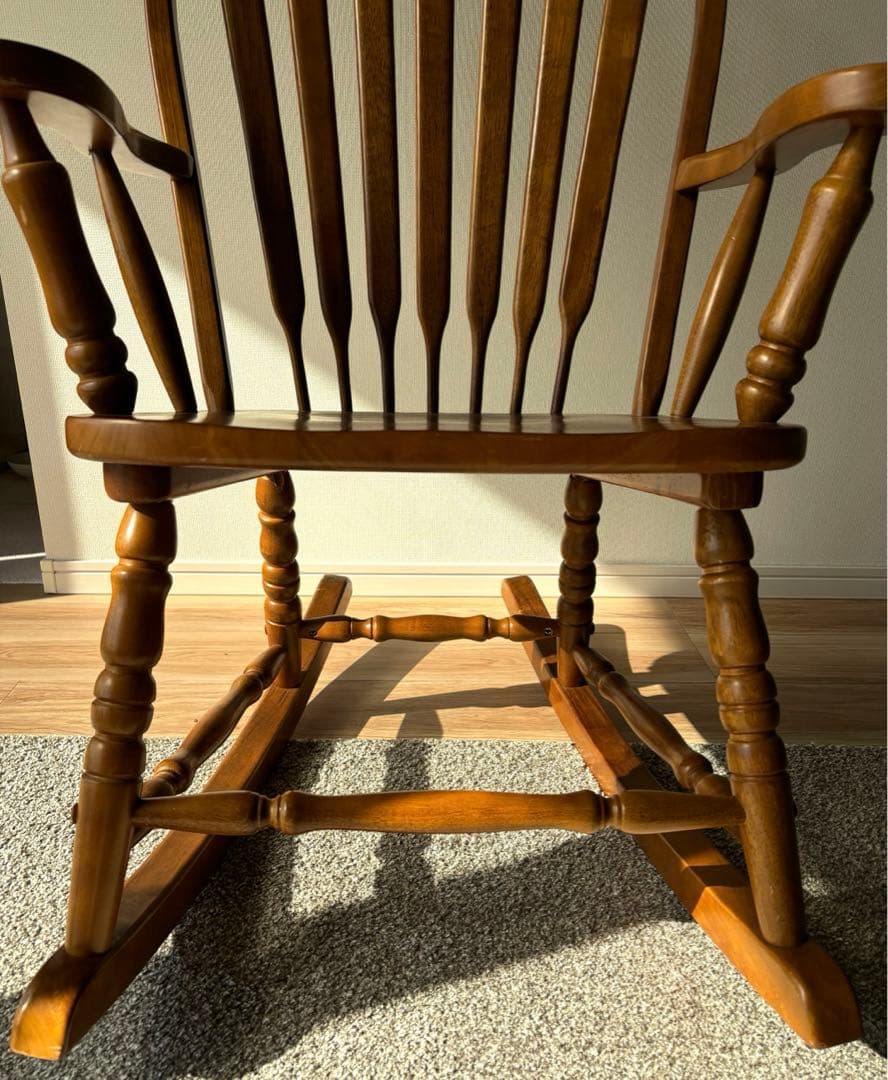 ロッキングチェア ウィンザーチェア 木製 天然木 ラバーウッド 北欧 レトロ
