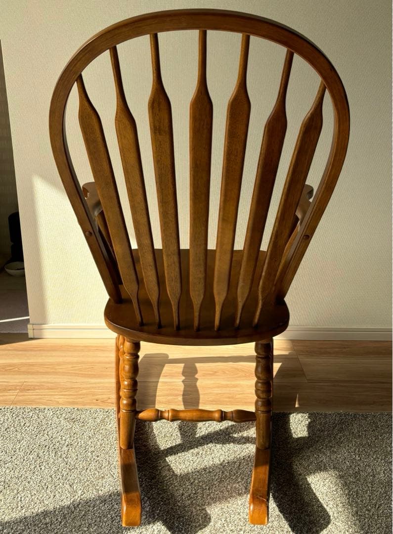 ロッキングチェア ウィンザーチェア 木製 天然木 ラバーウッド 北欧 レトロ