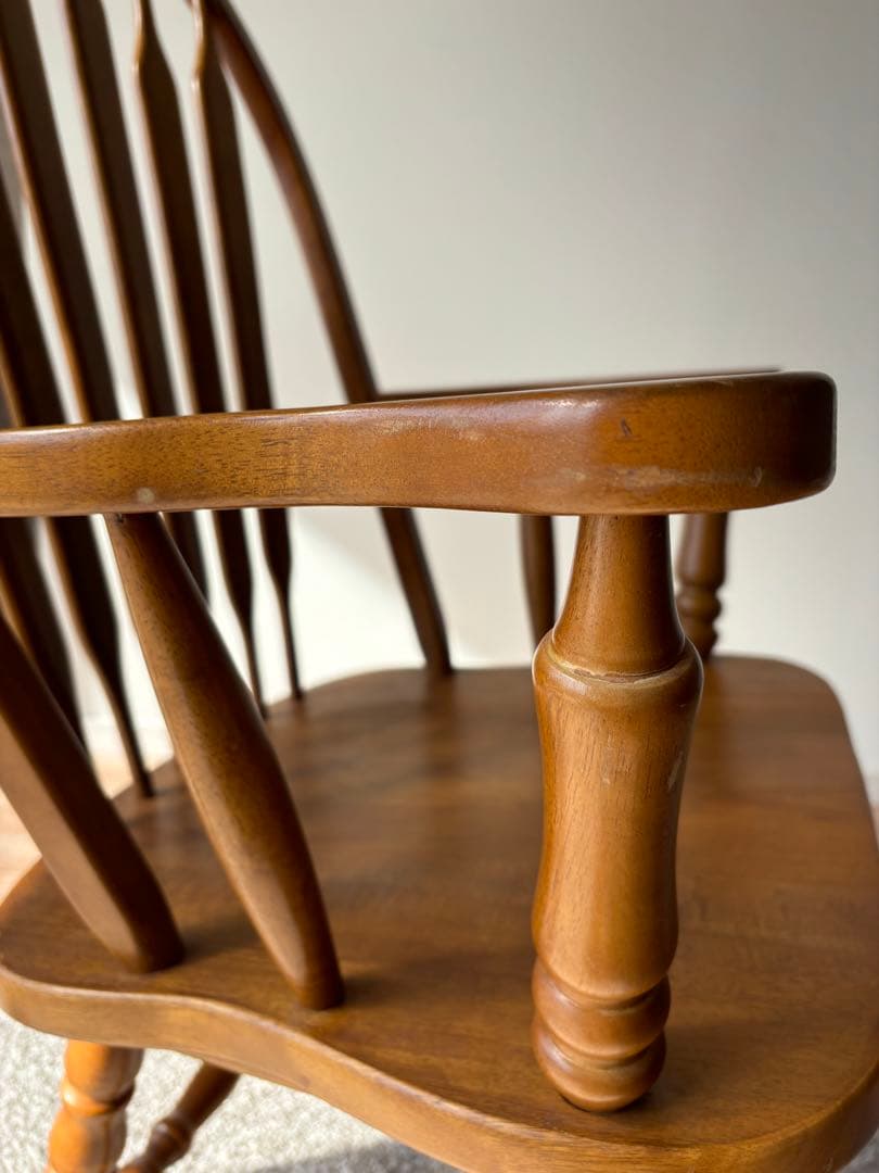 ロッキングチェア ウィンザーチェア 木製 天然木 ラバーウッド 北欧 レトロ
