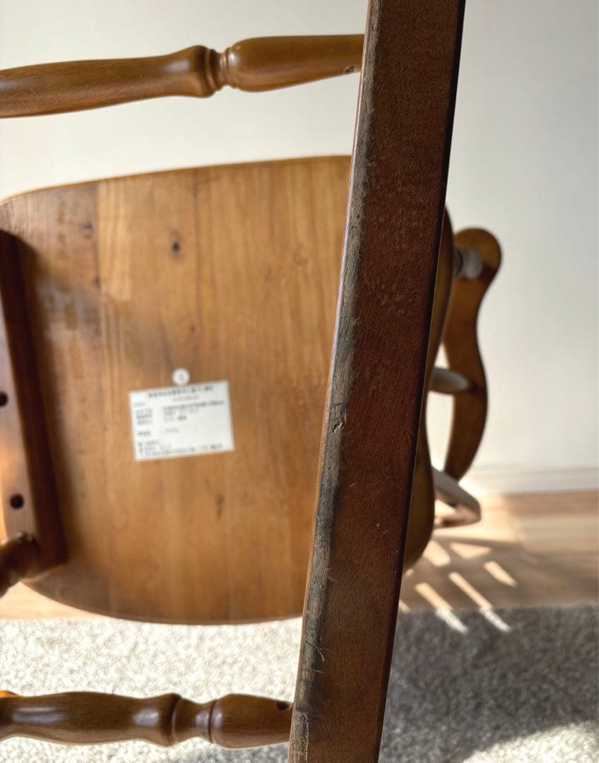 ロッキングチェア ウィンザーチェア 木製 天然木 ラバーウッド 北欧 レトロ