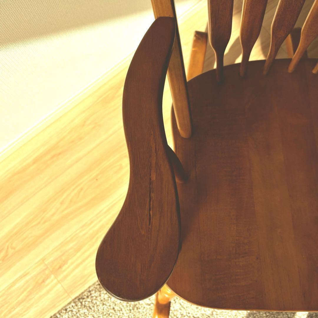 ロッキングチェア ウィンザーチェア 木製 天然木 ラバーウッド 北欧 レトロ