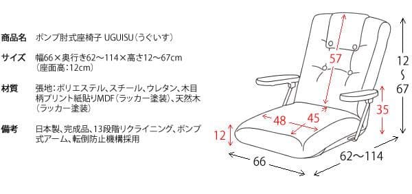 座り心地良い リクライニング ポンプ式肘置き おしゃれ 座椅子 グリーン