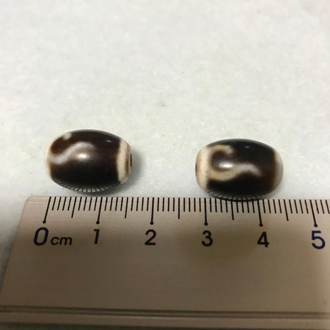 ニ*ク様 超激レア珍品‼︎ 老礦石　金銭鈎天珠　小2個