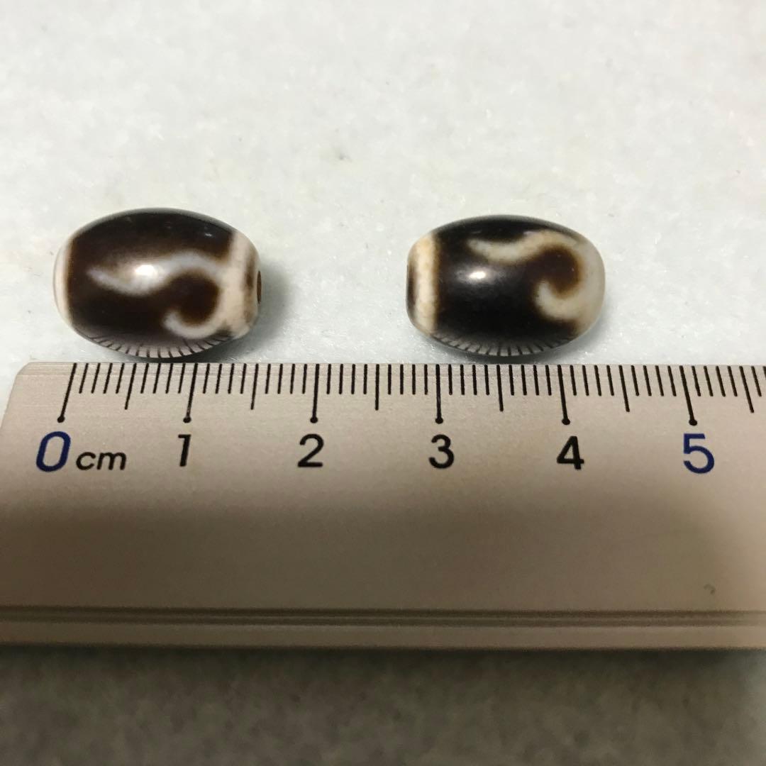 ニ*ク様 超激レア珍品‼︎ 老礦石　金銭鈎天珠　小2個