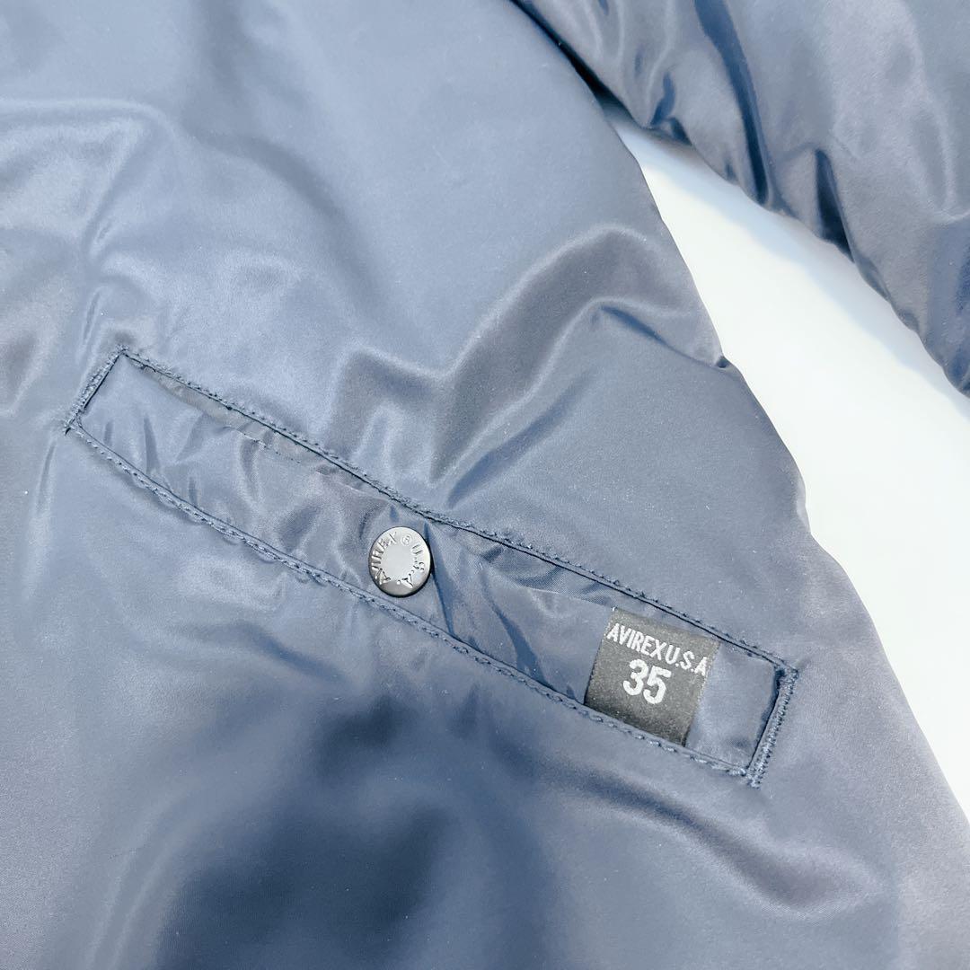 希少✨AVIREX 35周年モデル リバーシブルMA-1 総柄 L ネイビー