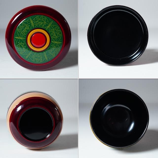 関翠雲　独楽塗沈金彫り中棗・香合揃　共箱　茶道具　茶器　漆器