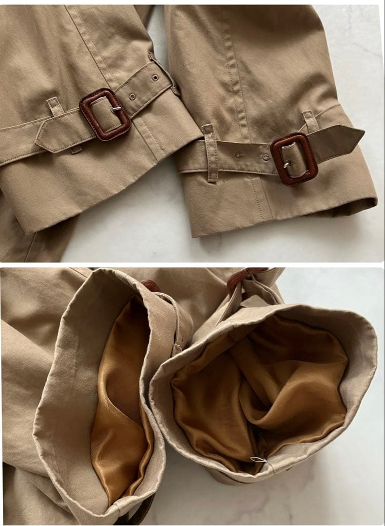 バーバリー　ステンカラーコート ベージュ　ノバチェック　ロング丈　Lサイズ相当