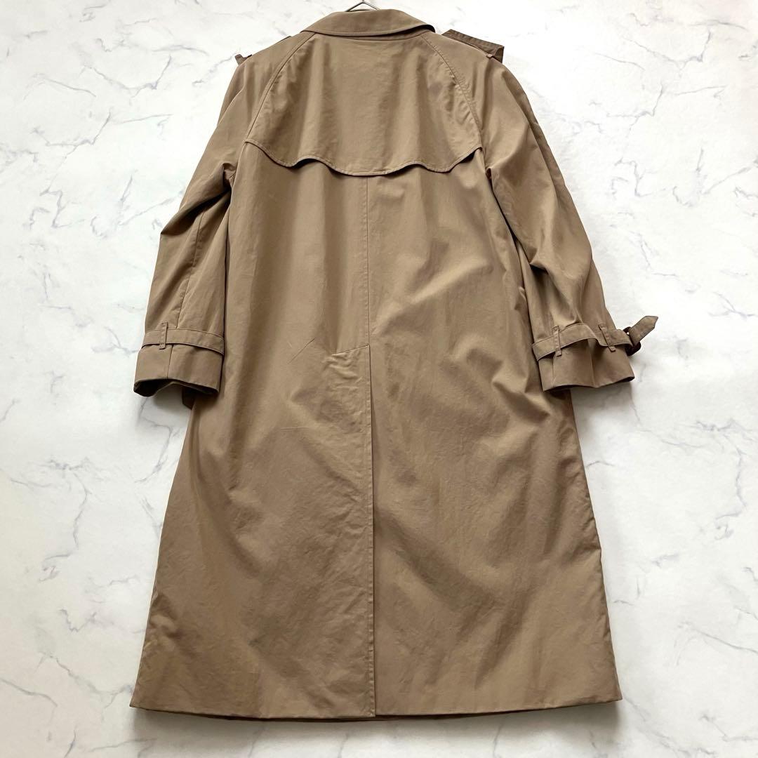 バーバリー　ステンカラーコート ベージュ　ノバチェック　ロング丈　Lサイズ相当