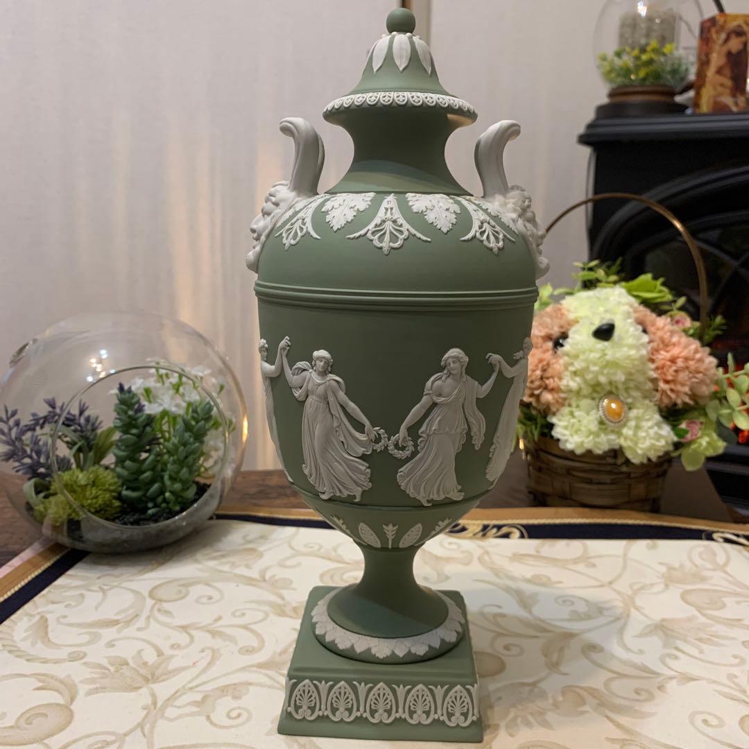 希少　ウェッジウッド ジャスパー　ダンシングアワー　飾り壺　フラワーベース花瓶