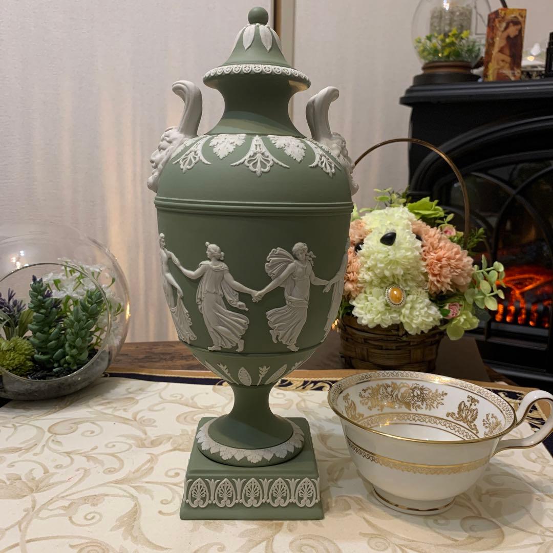 希少　ウェッジウッド ジャスパー　ダンシングアワー　飾り壺　フラワーベース花瓶