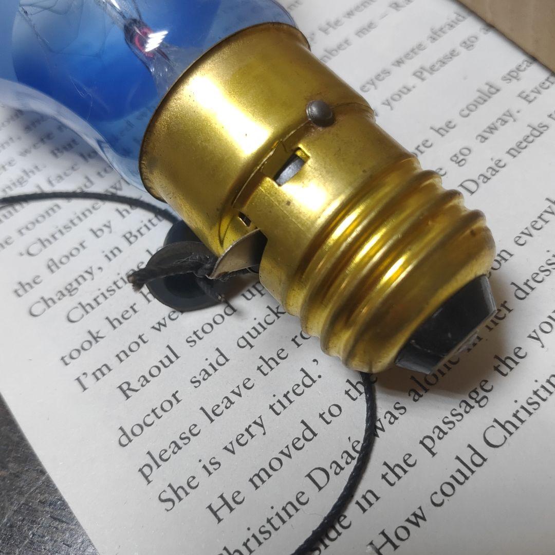 昭和レトロ「マンノー電球」 4弾切りかえ 青色 球形 オリジナルボックス付き