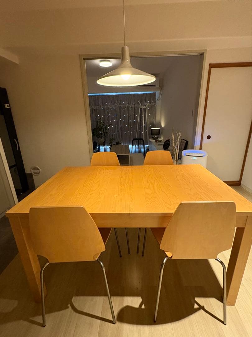 廃盤品 IKEA BJURSTA ダイニングテーブル 伸長式 バーチ