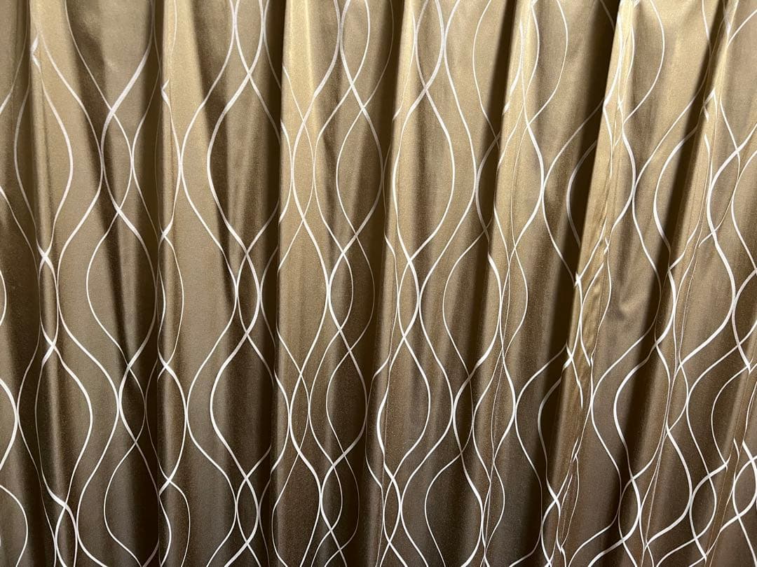 ミッドセンチュリー　カーテン　ブラウン