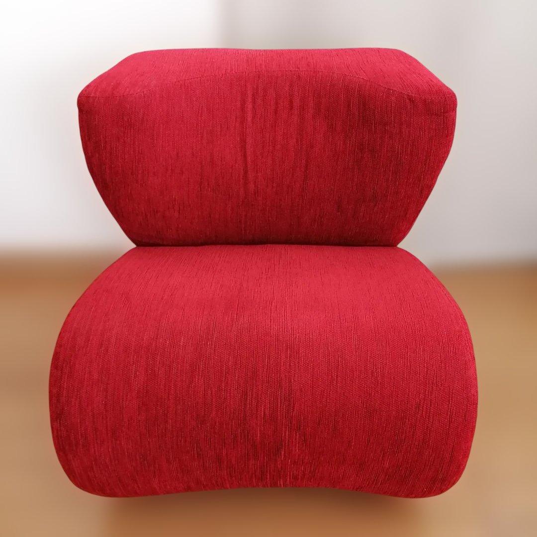 東谷 ポータブルチェア コンパクトチェア 一人掛け 脚付き レッド