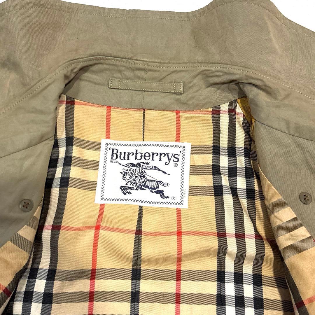 【レディースL】バーバリー　トレンチコート　ベルト　ノバチェック　ベージュ