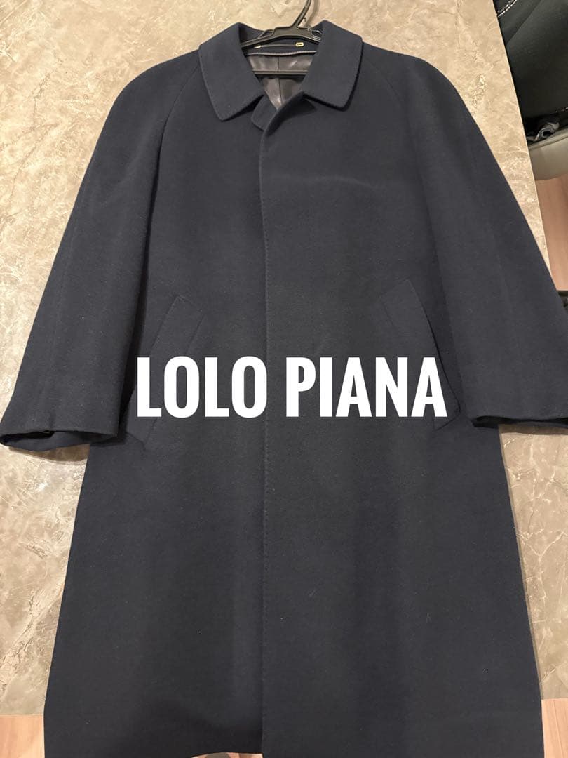 カシミヤ100% ロロピアーナ ステンカラーコート 比翼 ロング XL