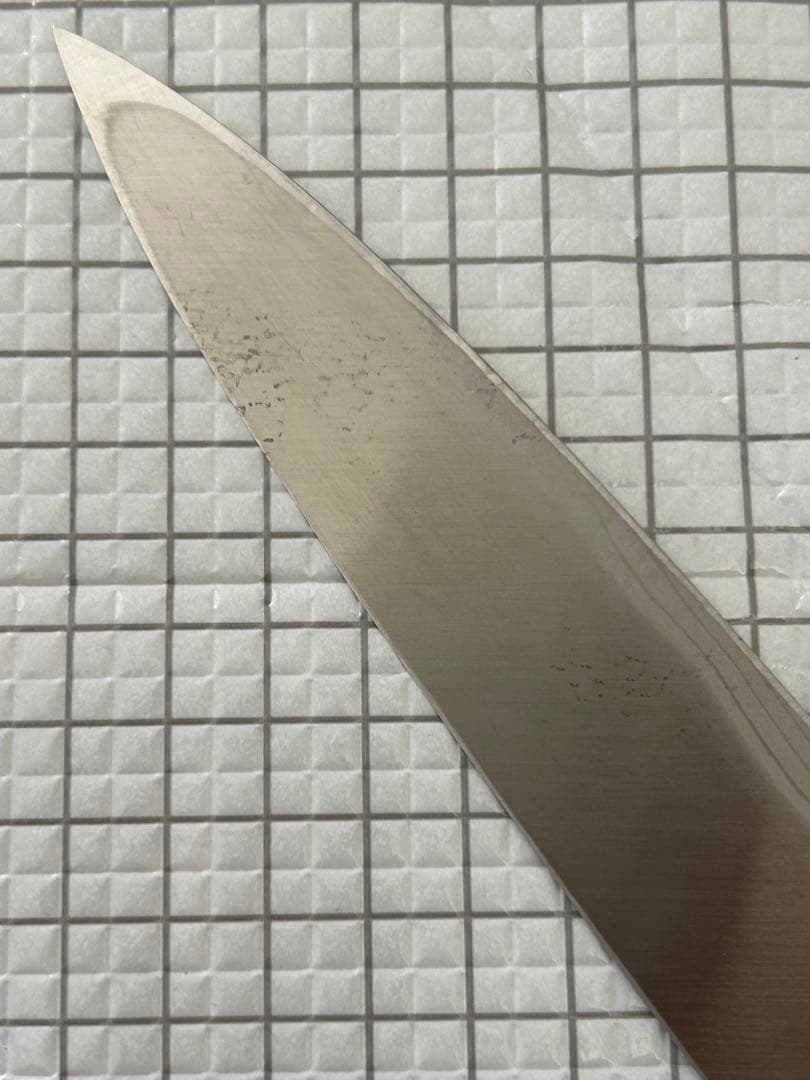 仙助 包丁 柳刃包丁 ダマスカス 安来鋼青紙２号 270mm 紫檀シノギ柄②