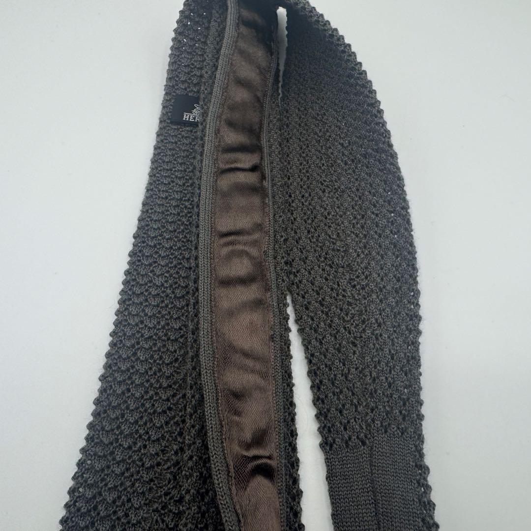 G*3様 【美品】　エルメス ニットタイ ソリッド ネクタイ