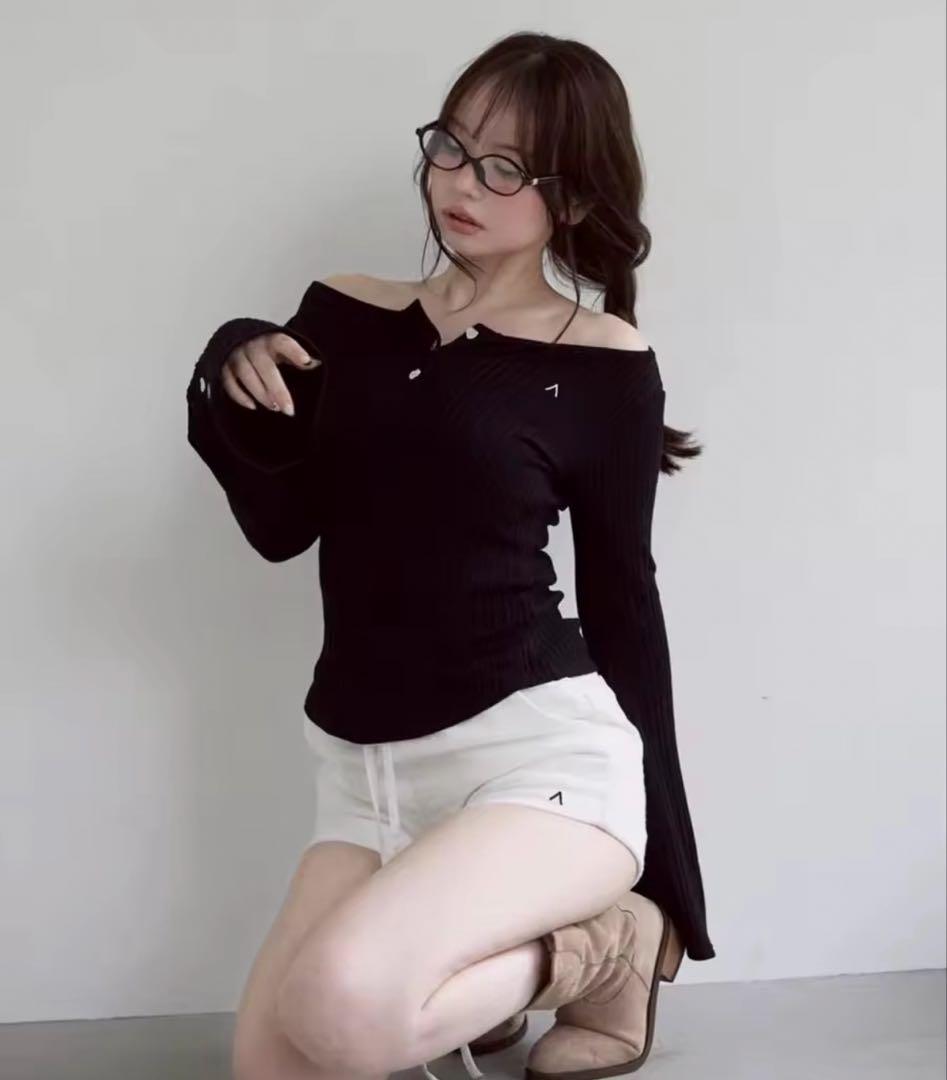 【新品】andmary Dorothy heart tops black