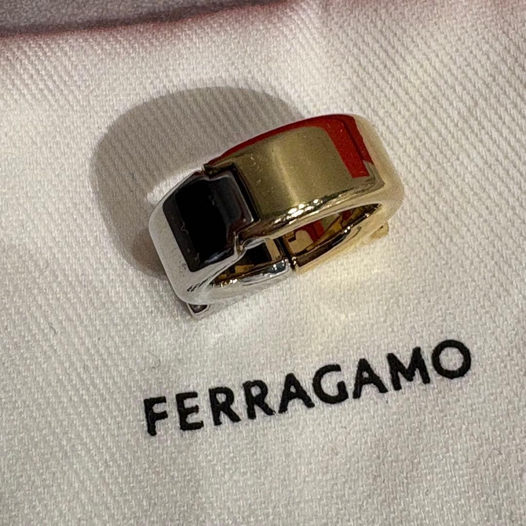 フェラガモ リング シルバー ゴールド バイカラー イタリア製 ガンチーニ 美品