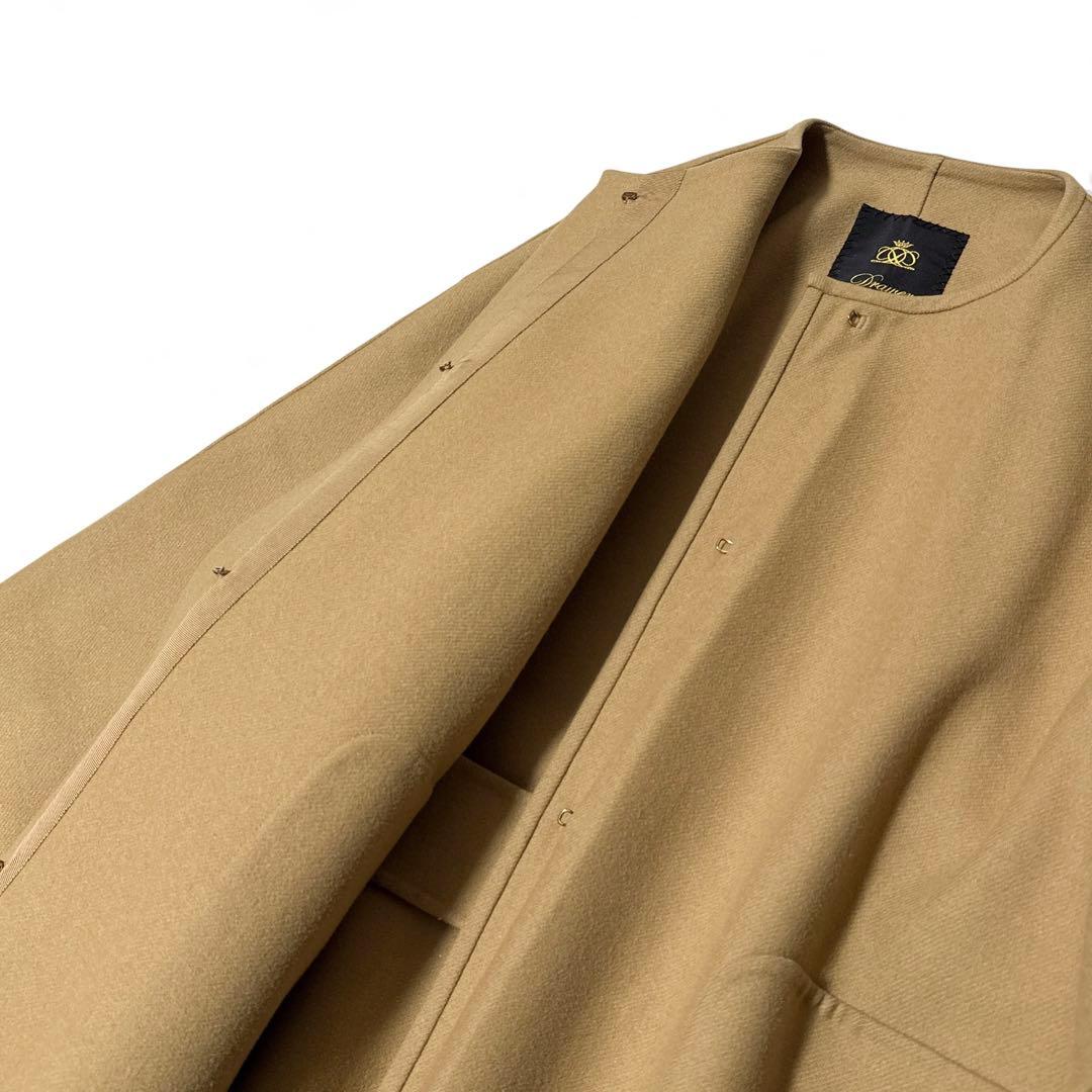 定価16万✨　ドゥロワー　ウールメルトンリバーノーカラーコート　ベージュ　38