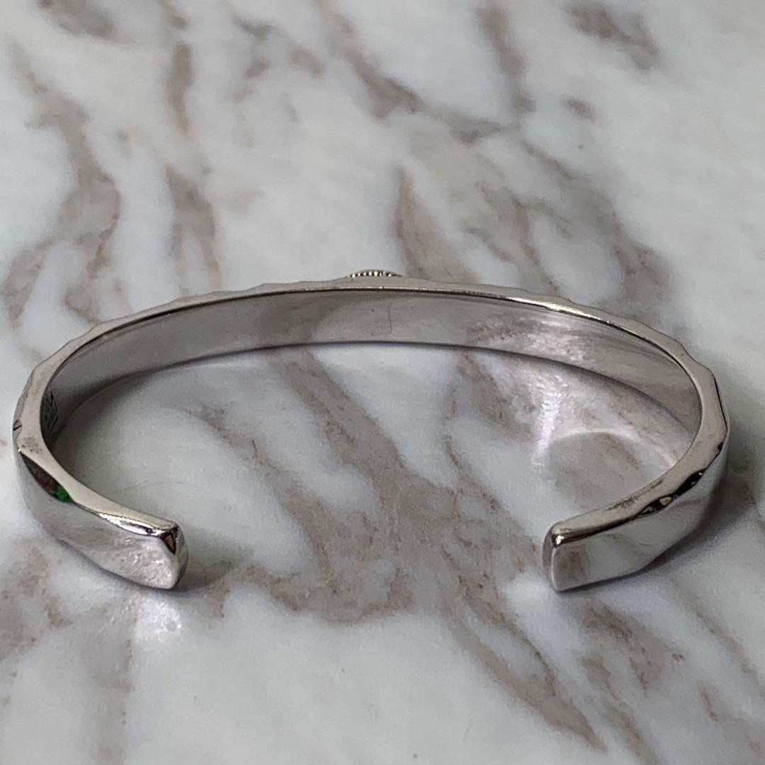極美品 SAAD バングル シルバー925 ターコイズ 刻印 たたき 30g