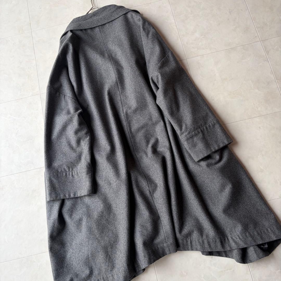 美品✨アートミックス 萌 変形 ビッグシルエット ウールコート グレー O/S